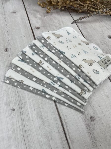 Stoffretter - Windelarsch & Zwirn Stoffretter Waschbare Upcycling Baby Feuchttücher - 10er Set