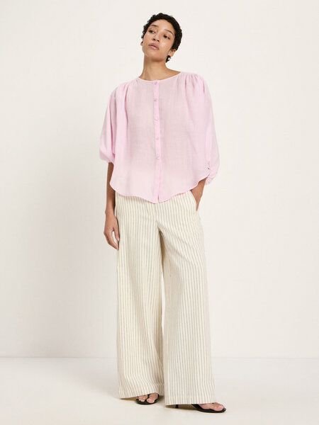 LANIUS Bluse mit Kräuseln aus Ramie