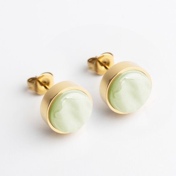 ALEXASCHA Edelstahl Ohrstecker mit Glasstein | Gold