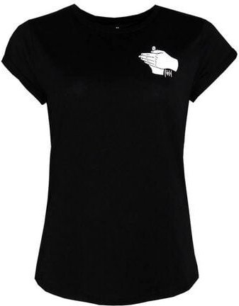 FÄDD Damen T-Shirt Rundhals Bio-Baumwolle "falschrum Fiedler" Schwarz