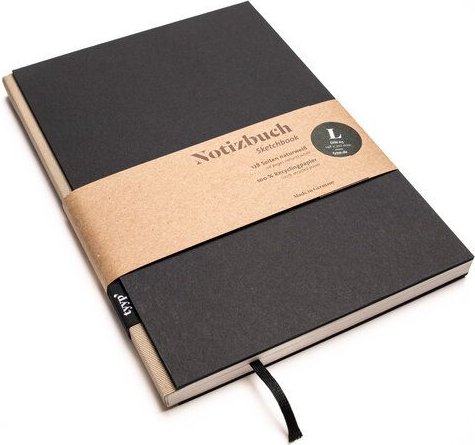 tyyp Design-Notizbuch A5 (Schwarz) aus 100 % Recyclingpapier „BerlinBook“