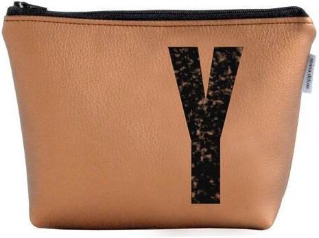 renna deluxe Kosmetiktasche und Kulturtasche personalisiert mit Monogramm - bronze