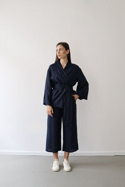 Thumbnail - gust. Damen Weite Leinenhosen - Culotte - Linen trousers - 100% Bio-Leinen