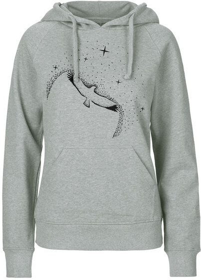 HANDGEDRUCKT "Sternstunde" Frauen Hoody aus reiner Biobaumwolle (kbA)