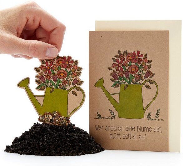 Die Stadtgärtner Grußkarte "Wer anderen eine Blume sät" | Tolle Karte mit Blumensamen