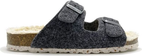 Vegane "thies ® Recycled Plush PET Bio Sandale" aus rec. PET & Biobaumwolle