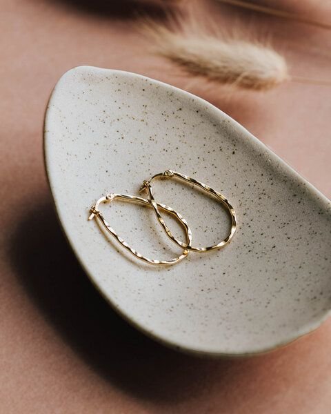 lille mus Creolen 'Wellen' 925 Silber / vergoldet