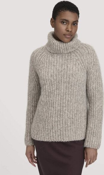 hessnatur Rollkragenpullover Relaxed aus Alpaka mit Bio-Baumwolle