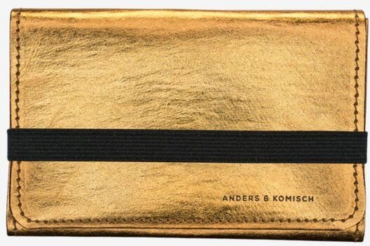 ANDERS & KOMISCH Portemonnaie Damen Mittelgroß.Schmal.Vegan - A&K KOMPAKT Gold