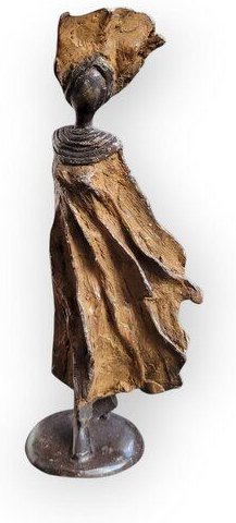 Moogoo Creative Africa Bronze-Skulptur "Petite femme du Sahel" | XS | by Patrice Balma | 16 cm 0,3 kg | Handgemacht | Un...
