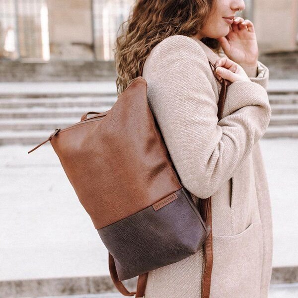 BOWLEANIES TASCHEN City Rucksack aus Lederfaserstoff