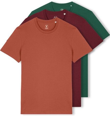 YTWOO 3er Pack Iconic Basic Unisex T-Shirt aus 100% Biobaumwolle| Viele Farbkombinatioben|Fair|Nachhaltig