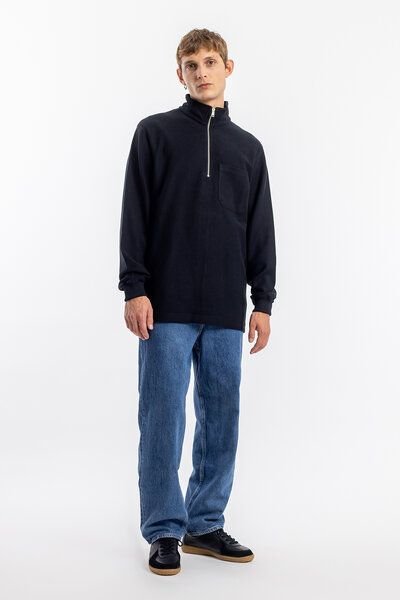 Rotholz Half Zip Sweatshirt aus Bio-Baumwolle