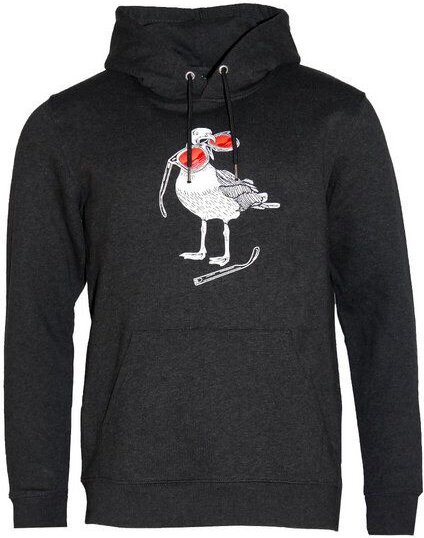 Thumbnail - FÄDD Herren Sweatshirt Hoodie Bio-Baumwolle "Hipster Haps Möwe" Grau/ Blau