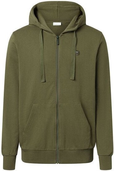 KnowledgeCotton Apparel Zip sweatjacke - Zip Hood Kangaroo Badge Sweat - aus biologisch angebauter Baumwolle