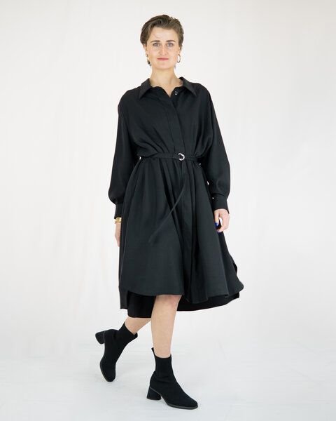 keijn Hemdkleid VASYA - Hemdkleid aus Twill-Tencel mit verdeckter Knopfleiste und schmalem Gürtel