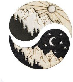 BeWooden Broschen aus Holz für Paare | Mode Schmuck | Tag und Nacht