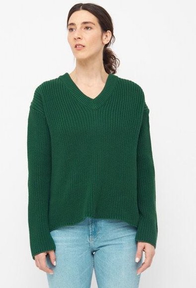 Givn Berlin Damen Strickpullover mit V-Ausschnitt aus Bio-Baumwolle - ELSA