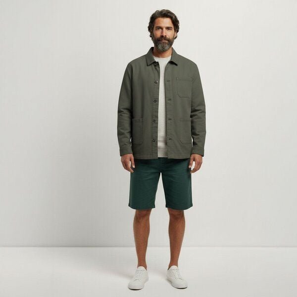 YTWOO Basic Herren-Workerjacke aus nachhaltiger Baumwolle