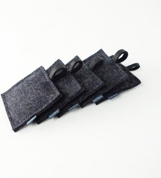 matilda k. manufaktur 5 Duftkissen aus Wollfilz und Leder mit Lavendel gefüllt 'smilla'