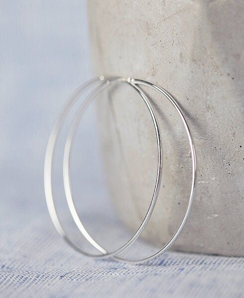 pikfine 925er Silber Creolen // 57 mm