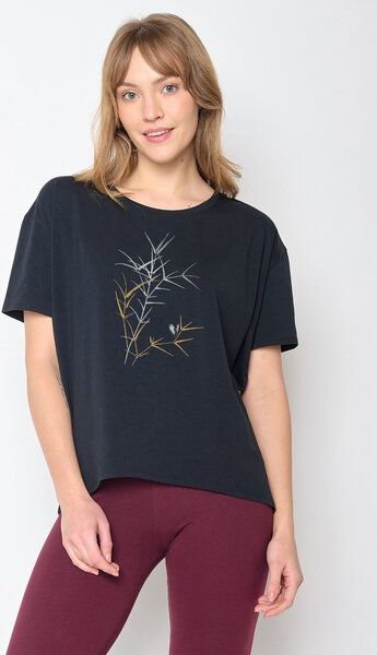 GREENBOMB Nature Bird Reed Feel - Lässiges T-Shirt aus Bio-Baumwoll Mix / hochwertiger Print / GOTS / Fair & Vegan