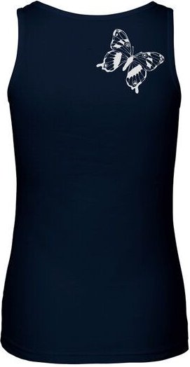 HANDGEDRUCKT Frauen Tank Top "Tagpfauenauge 01" aus 100% Bio Baumwolle (kbA)