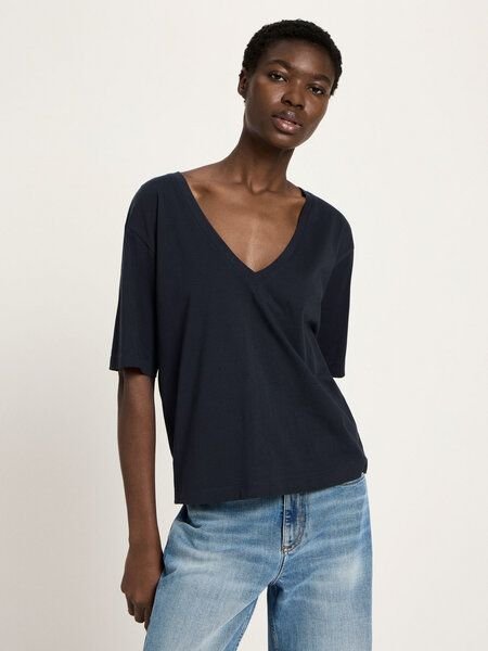 LANIUS Shirt mit V-Ausschnitt (GOTS)