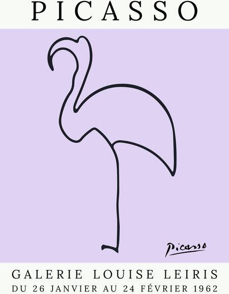Photocircle Poster / Leinwandbild - Picasso Flamingo – lila