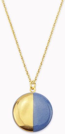 lille mus Halskette mit Porzellananhänger HALBKREIS Porzellanschmuck