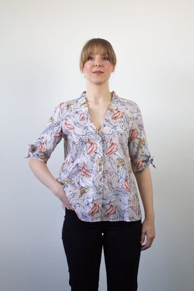 Skrabak Damen Bluse aus Bio-Baumwolle "Britta" mit floralem Muster
