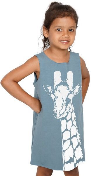 HANDGEDRUCKT "Stefanie la Girafe" Kinder Biokleidchen