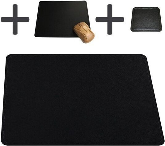 IMTC Schreibtischunterlage Set inkl. Mousepad + Untersetzer aus recyceltem Leder