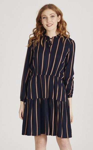 Thumbnail - Givn Berlin Damen Volantkleid mit Streifen aus LENZING ECOVERO "Mila"