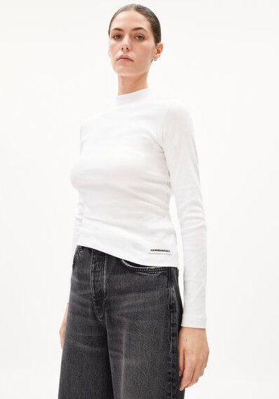 ARMEDANGELS FATIMAARA Damen Ripp-Longsleeve Slim Fit aus Bio-Baumwoll Mix