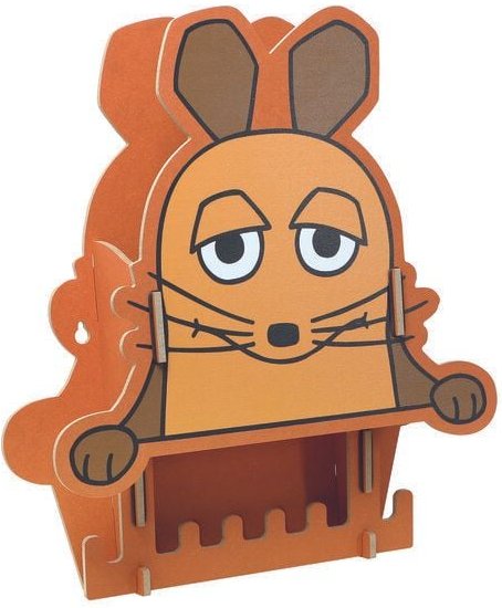 WERKHAUS Kindergarderobe Maus Orange aus Holz