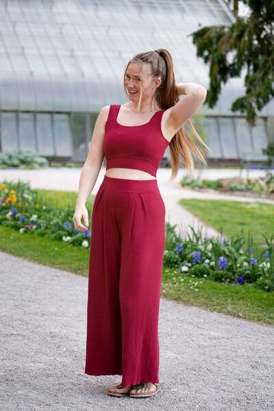 Vivien Joy High Waist Hose mit Falten - Farrah Comfy Pants