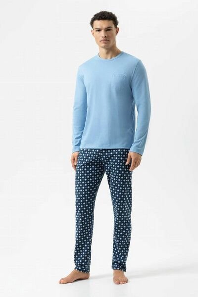 Mey Schlafanzug Pyjama lang Classic Tile Made-in-Green