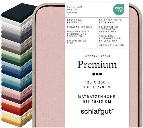 Thumbnail - Schlafgut Spannbettlaken Premium - 95% Bio-Makobaumwolle, 5% Elasthan - Matratzenhöhe von 18-35cm