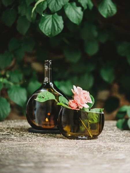 MaBe WINDLICHT und VASE aus dem Bocksbeutel - das Design Set