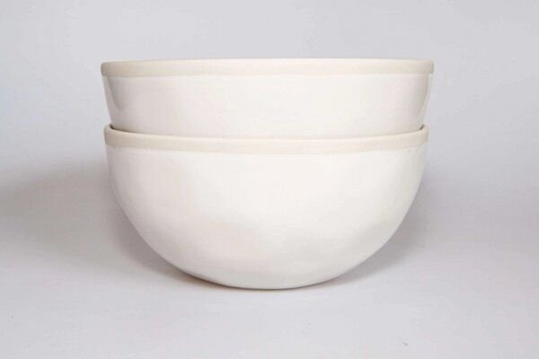 Good To Give Steingut Müslischalen Set (2 Stück) – hochgebrannte Keramik – Milchweiß