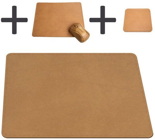 Vireo Großes Schreibtischunterlagenset aus recyceltem Leder