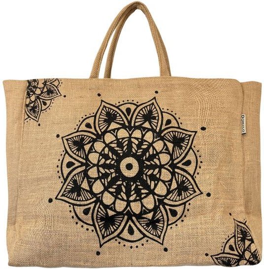 Domelo große Jute Einkaufskorb, Vegane Einkaufstasche nachhaltige Handtasche/ Shopper