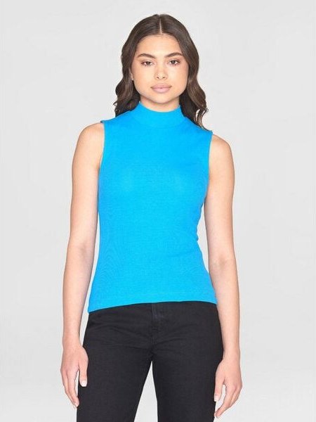 KnowledgeCotton Apparel Ripptop - High neck rib top - aus Bio-Baumwolle