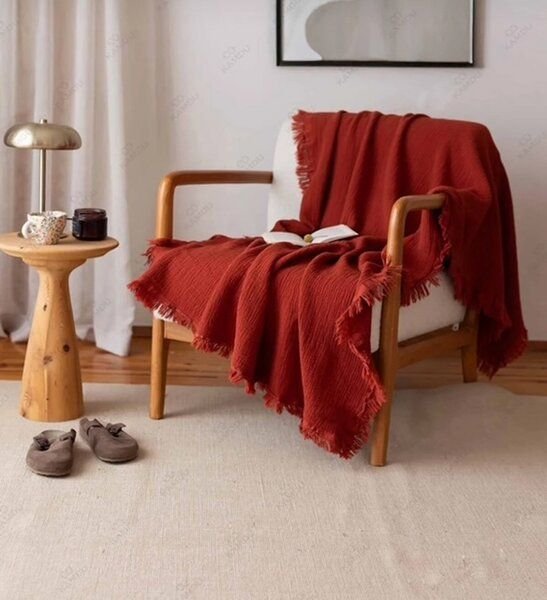 Sandiik Musselin Plaid Natural 100 × 200 cm