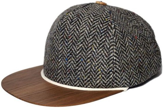 Lou-i Tweed Cap mit edlem Holzschild Made in Germany - Sehr bequeme Wintercap