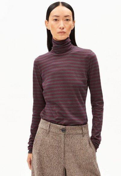 ARMEDANGELS Grazilianaa Stripes - dark cranberry dark steel