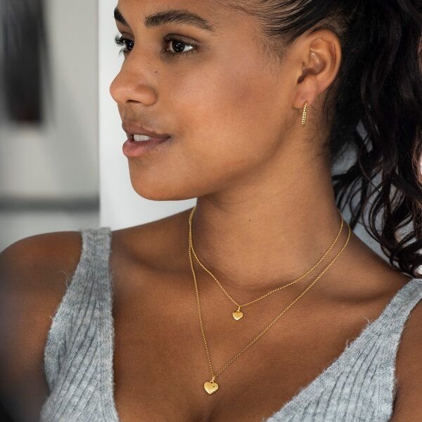 MOANINA Kette My Love Herz - 925 Silber/18k Gold Vermeil - 3 Längen