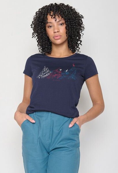 GREENBOMB Animal Goat Mountains Loves - Lässiges T-Shirt aus Bio-Baumwolle / hochwertiger Print / GOTS / Fair & Vegan