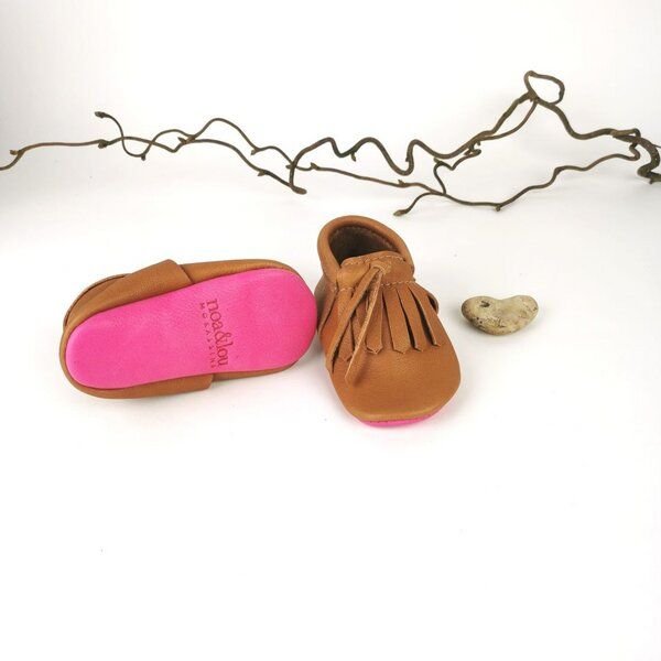 noa&lou Mokassins Krabbelpuschen / Lauflernschuhe aus Leder mit dem Namen deines Kindes